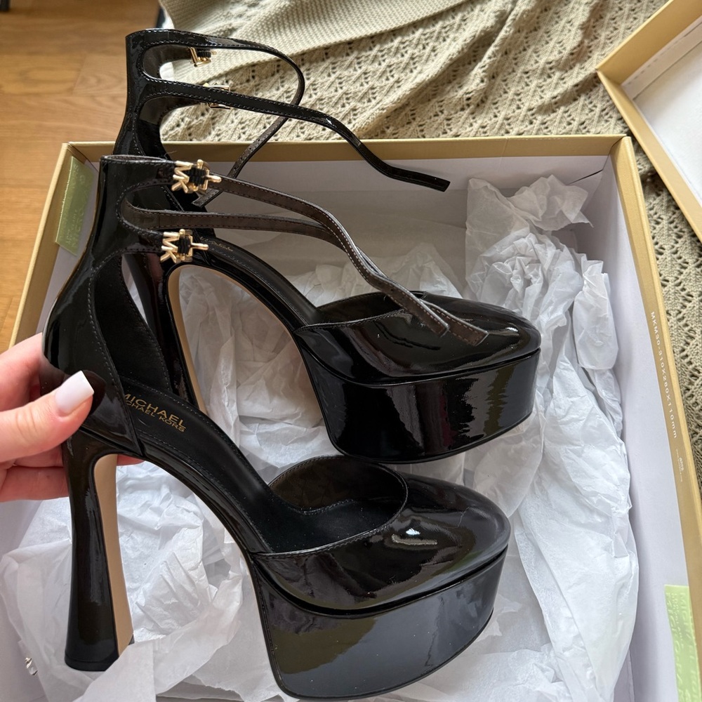 Brand new Michael Kors patent platform heels